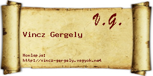 Vincz Gergely névjegykártya